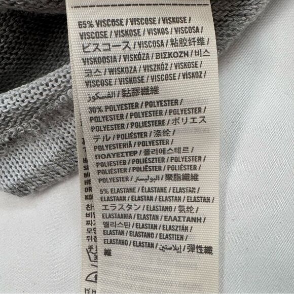 Hollister Scoop Neck Short Sleeve Striped Tunic Top Size M Grey Preppy Open Knit - Picture 6 of 8